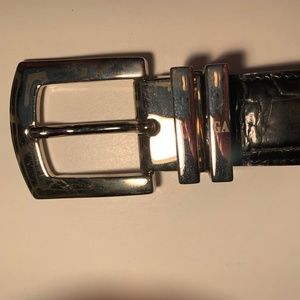 Men’s Aligator Black Dress Belt, Giorgio Armani